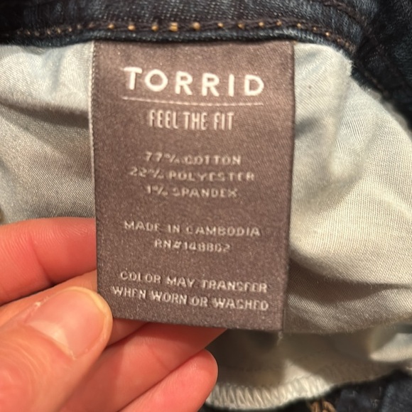 Torrid Luxe Slim Bootcut jeans woman's in a dark denim wash - Picture 10 of 14